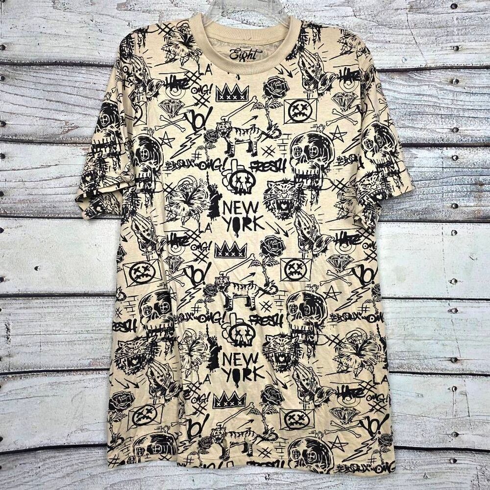 Eight Brand Graphic Street Art T Shirt Beige XL
